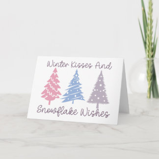 Winter Kisses and Snowflake Wishes Card