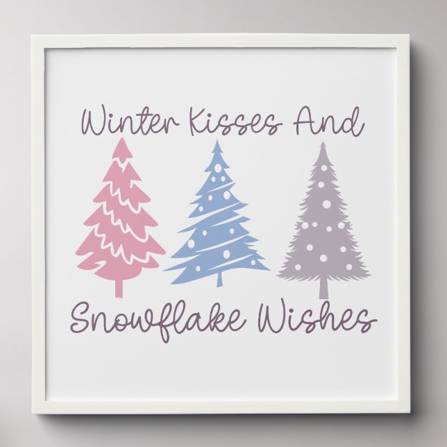 Winter Kisses and Snowflake Wishes Peel And Stick Photo Tile (Front Set)