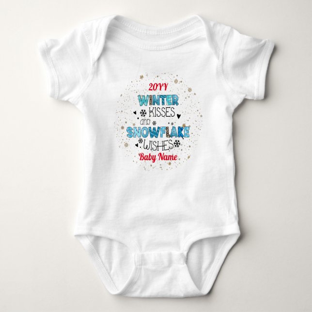 Winter Kisses Customize Baby Bodysuit (Front)