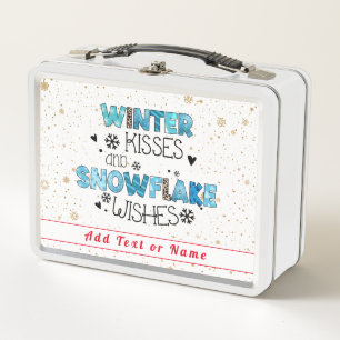 Winter Kisses Customize Metal Lunch Box