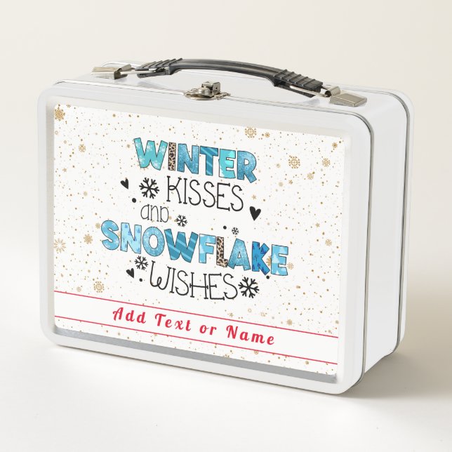 Winter Kisses Customize Metal Lunch Box (Front)