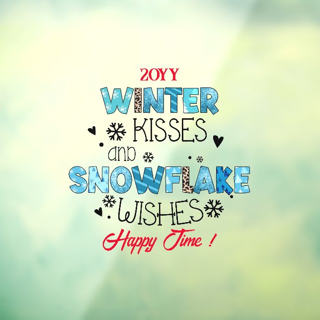 Winter Kisses Customize Window Cling (Sheet 3)