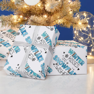 Winter Kisses Customize Wrapping Paper