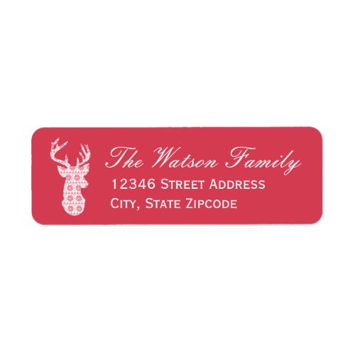 Winter Knit Christmas Reindeer Address Labels