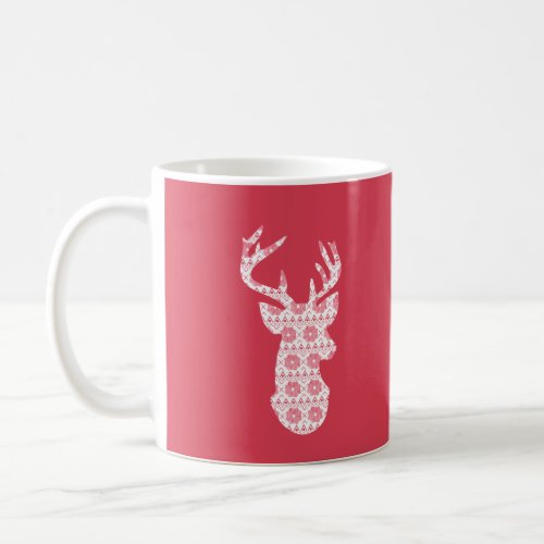 Winter Knit Christmas Reindeer Coffee Mug