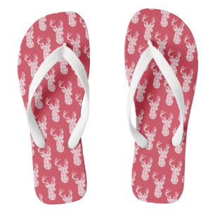 Winter Knit Christmas Reindeer Flip Flops