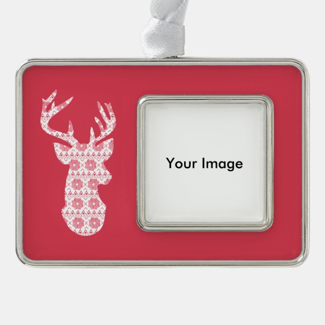 Winter Knit Christmas Reindeer Ornament (Front)