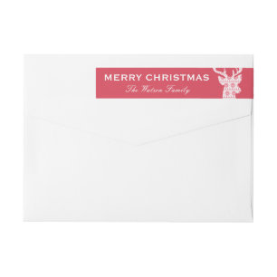 Winter Knit Christmas Reindeer Wrap Around Label