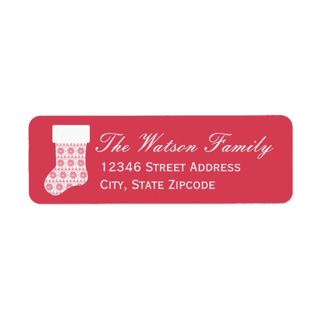 Winter Knit Christmas Stocking Address Labels (Front)