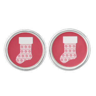 Winter Knit Christmas Stocking Cufflinks