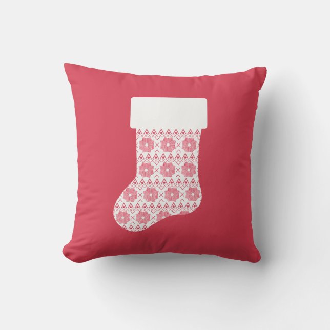 Winter Knit Christmas Stocking Pillow (Front)
