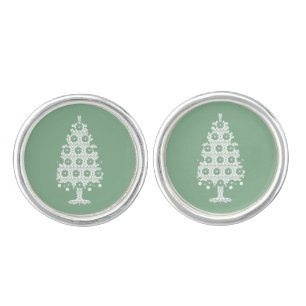 Winter Knit Christmas Tree Cufflinks