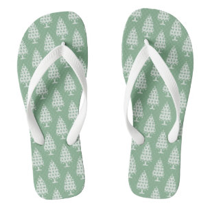 Winter Knit Christmas Tree Flip Flops