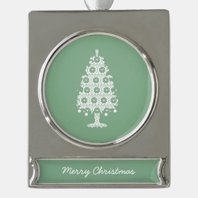 Winter Knit Christmas Tree Ornament (Front)