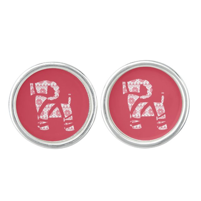 Winter Knit Christmas Yule Bock Cufflinks (Front)