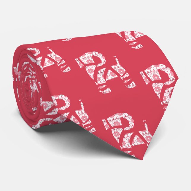 Winter Knit Christmas Yule Bock Tie (Rolled)