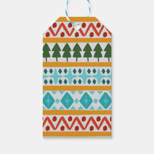 Winter knit pattern gift tags