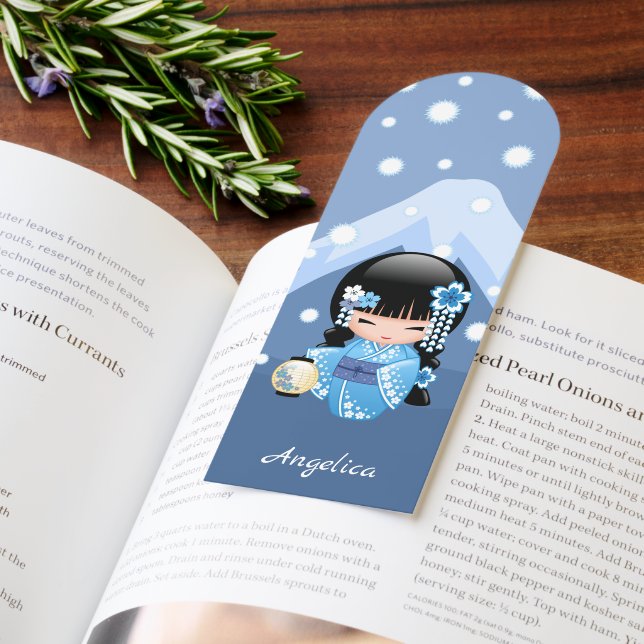 Winter Kokeshi Doll Blue Mountain Geisha Girl Bookmarks (Book)