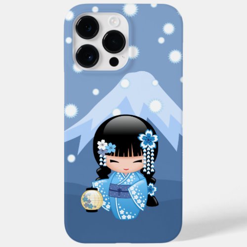 Winter Kokeshi Doll _ Blue Mountain Geisha Girl Case_Mate iPhone 14 Pro Max Case