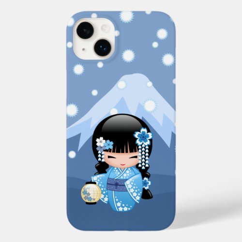 Winter Kokeshi Doll _ Blue Mountain Geisha Girl Case_Mate iPhone 14 Plus Case