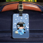 Winter Kokeshi Doll - Blue Mountain Geisha Girl Luggage Tag at Zazzle