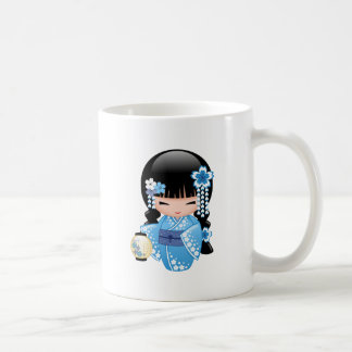 Winter Kokeshi Doll - Cute Japanese Geisha Girl Co Coffee Mug