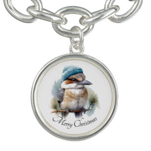 Winter Kookaburra Wishes, custom Bracelet