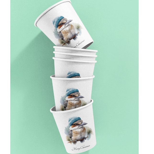 Winter Kookaburra Wishes, custom Paper Cups (Creator Uploaded)