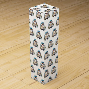 Winter Kookaburra Wishes, custom Wine Box