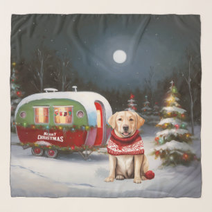 Winter Labrador Caravan Christmas Adventure Scarf