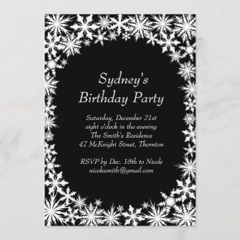Winter Lace Birthday Party Invitation by prettyfancyinvites at Zazzle