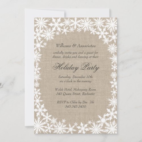 Winter Lace Corporate Holiday Party Invitation