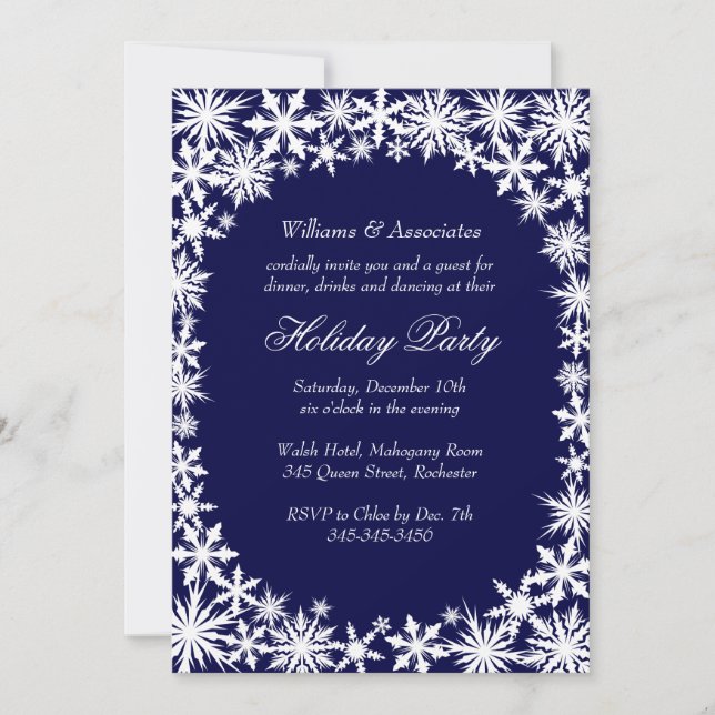 Winter Lace Corporate Holiday Party Invitation (Front)