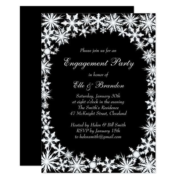 Winter Lace Engagement Party Invitation