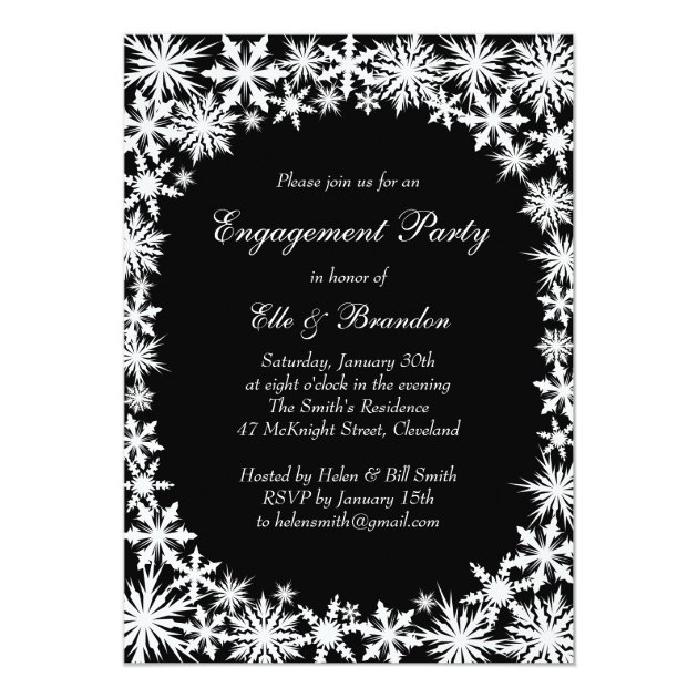 Winter Lace Engagement Party Invitation