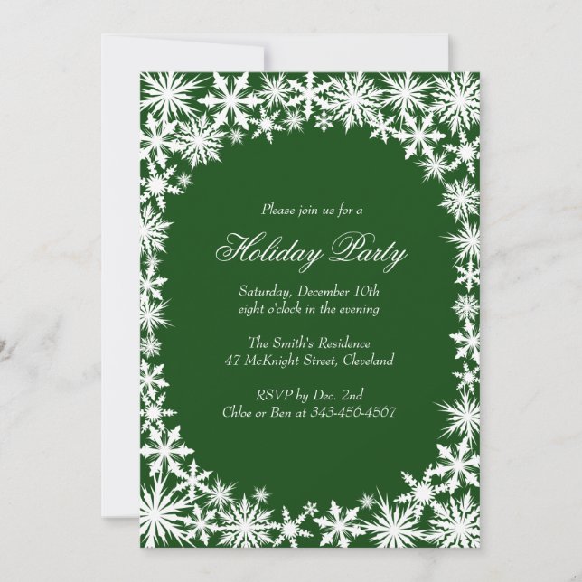 Winter Lace Holiday Party Invitation (Front)