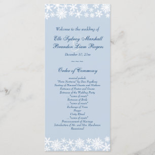 Winter Lace on Icy Blue Wedding Program
