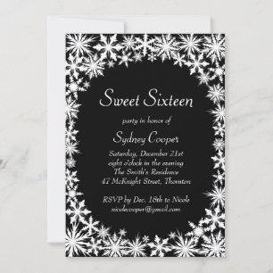 Winter Lace Sweet Sixteen Invitation