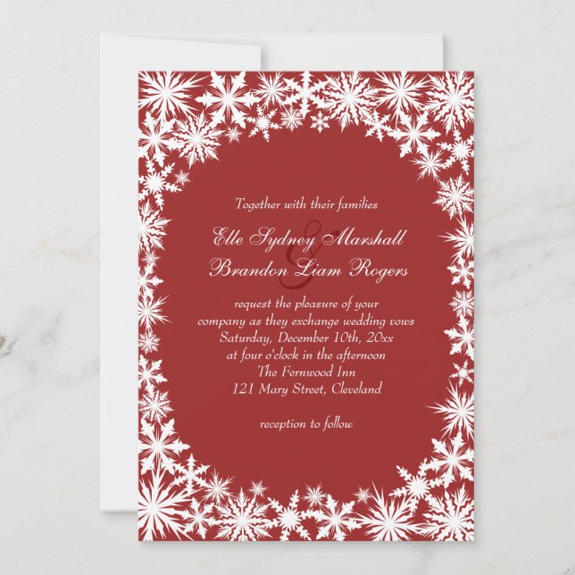 Winter Lace Wedding Invitation (Front)