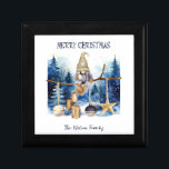 Winter Lady Gnome Blue Forest Merry Christmas Gift Box<br><div class="desc">Winter Lady Gnome Blue Forest Merry Christmas gift box - Unique Design, Watercolor Illustration, Customizable Name, and More. The Winter Lady Gnome Blue Forest Merry Christmas gift box is the perfect solution for spreading holiday cheer. This unique gift box boasts a charming lady gnome seated on a branch, surrounded by...</div>