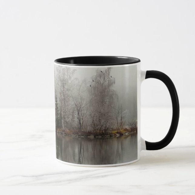 Winter Lake and Tree Scene from Austria Mug (Right)