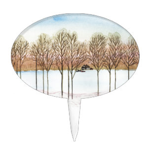 Winter Lake Cake Topper