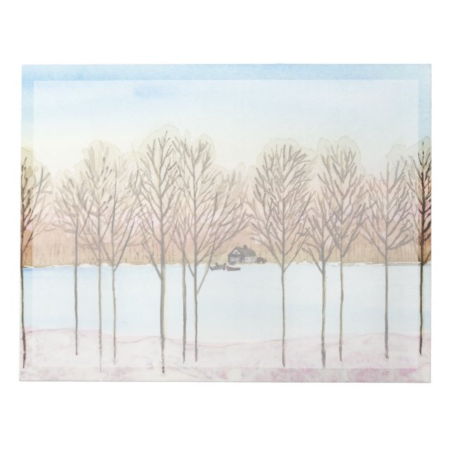 Winter Lake Getaway Notepad (Front)