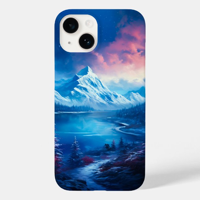 Winter Lake Illustration Case-Mate iPhone Case (Back)