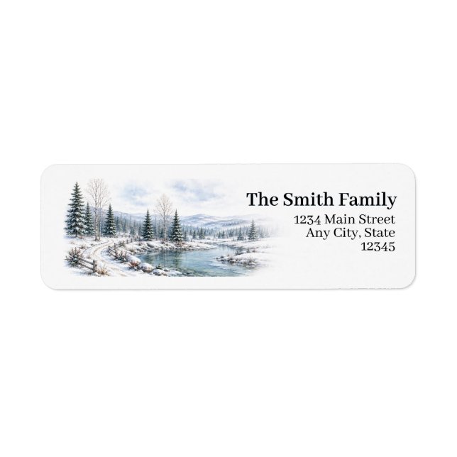 Winter Lake Return Address Labels | Personalized (Front)