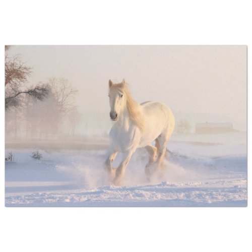 winter land horse tissue paper