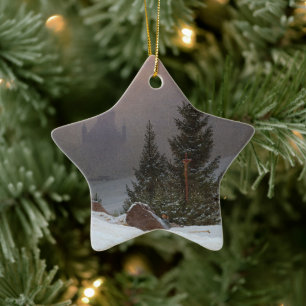 Winter Landscape, 1811 by Caspar David Friedrich Ceramic Ornament