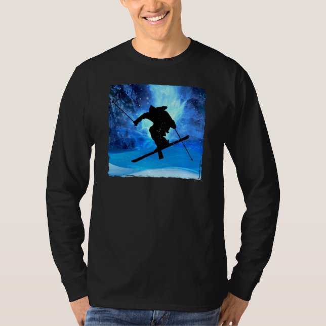 Winter Landscape and Freestyle Skier T-Shirt (Front)