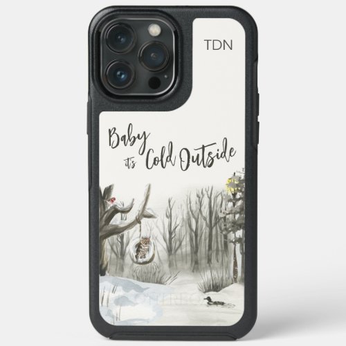 Winter Landscape Baby its Cold Outside Monogrammed iPhone 13 Pro Max Case
