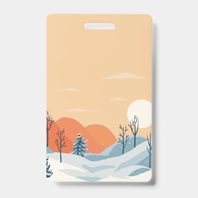 Winter landscape background badge (Front)